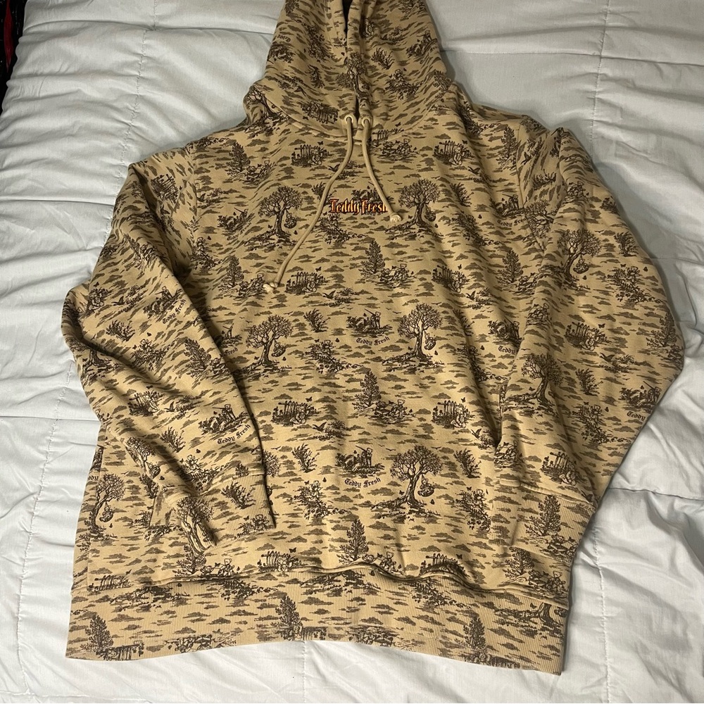 Teddy Fresh Beige Graphic Hoodie